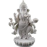 Top Collection Ganesha-Statue, stehend, 19,1 cm hoch, 12,1 cm, Weiß Marmor-Finish – Hindu-Herr des Erfolgs