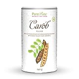 Carob-Pulver Bio Vegan Carobpulver - Kakao-Alternative für Trinkschokolade ohne Zucker Koffeinfrei - Natürliche Süße, Ballaststoffreich, Mineralien - Johannisbrotbaum-Frucht Karob | PureRaw 240g