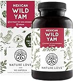 NATURE LOVE® Wild Yam Kapseln - Original Mexican Wild Yamswurzel - Hochdosiert mit 880mg Extrakt (davon 176mg Diosgenin) je Tagesdosis - 180 vegane Kapseln