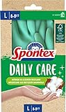 Spontex Daily Care Haushaltshandschuhe aus 100% FSC-zertifiziertem Latex, mit Innenfutter aus recycelter Baumwolle, für alle Putz- und Pflegearbeiten, 1 Paar, Größe L (8-8,5), Mint