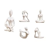 PETSOLA 5X Keramik Yoga Figur Statue Sammlungen Handwerk Geschenk Haus Zen Garten Dekor