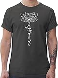 T-Shirt Herren - Yoga und Wellness Geschenk - Namaste Lotusblüte Yoga Chakra - 3XL - Dunkelgrau - Yoga+sprüche t Shirt Tshirt für Mann Shirts männer t-Shirts Tshirts t-Shirts Baumwolle - L190
