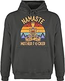 Shirtracer Hoodie Herren Pullover Männer - Yoga und Wellness Geschenk - Namaste Mother - XXL - Anthrazit - Meditation Motherfucker spirituelle - JH001