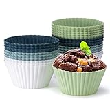MumdoYAL 24er Set Silikon Muffinförmchen – Backformen aus BPA-freiem Silikon für Muffins und Cupcakes – Wiederverwendbare, antihaftbeschichtete Cupcakeförmchen für Kuchen, Eincreme und Pudding