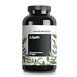 L-Lysin – 365 Kapseln – 800mg pures L Lysin aus 1000mg L-Lysin HCl/Tag – Aus pflanzlicher Fermentation – ohne Gentechnik – vegan, optimal dosiert, ohne unnötige Zusätze