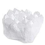 Amogeeli Natürlicher Bergkristall Rohstein Druse, Quartz Kristall Spitze Rohstück Edelstein Cluster Stein Dekoration, Große