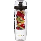Brimma 1L Trinkflasche mit Früchtebehälter - Wasserflasche mit Fruchteinsatz - Auslaufsichere Sport Flasche - Sportflasche Water Bottle - Passt in jede Sporttasche, Schultasche, Rucksack