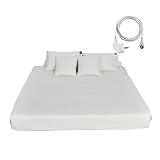 HUNAIGEE Erdungs-Spannbetttücher 198x203cm Spannbettlaken mit Bio-Baumwolle und Silberfaser Leitfähige Erdungsmatte mit Erdungsschnüre Erdungsmatte für Bett in EU-Norm