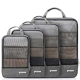 Prezon Komprimierbaren Packwürfeln zur Organisation Ihres Reisegepäcks, Compression Packing Cube, Packtaschen Set & Gepäck Organizer für Rucksack & Koffer