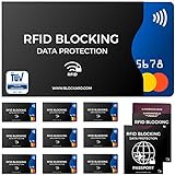 TÜV geprüfte NFC Schutzhüllen (12 Stück) für Kreditkarte, Bank EC-Karte, Reisepass & Personalausweis - Kreditkarten RFID Funk Chip Blocker Schutzhülle
