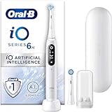 Oral-B iO Series 6 Elektrische Zahnbürste/Electric Toothbrush, 2 Aufsteckbürsten, 5 Putzmodi für Zahnpflege, Valentinstagsgeschenk für Ihn/Sie, Display & Reiseetui, Designed by Braun, grey opal