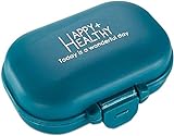 Reise Pillenbox – 4 Fächer Medizin Tragehülle – Eine Tägliche Pillendose Vitamindose für Gepäck oder Handtasche