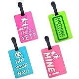 4 Stück PVC Gepäckanhänger Reiseetiketten in verschiedenen Farben (A)