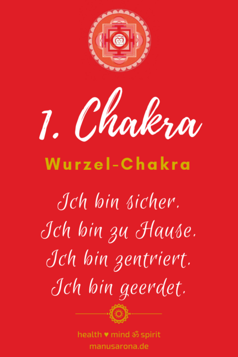 So stärkst du dein 1. Chakra - Wurzelchakra | Manu Sarona • health mind spirit 1_Wurzel-Chakra_Affirmation